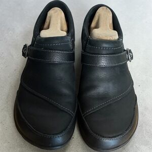 Merrell Womens J69078 Black Leather Buckle Strap Loafers Shoes Size 8